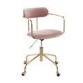 Lumisource Demi Office Chair in Gold Metal and Pink Velvet OC-DEMI AUVPK